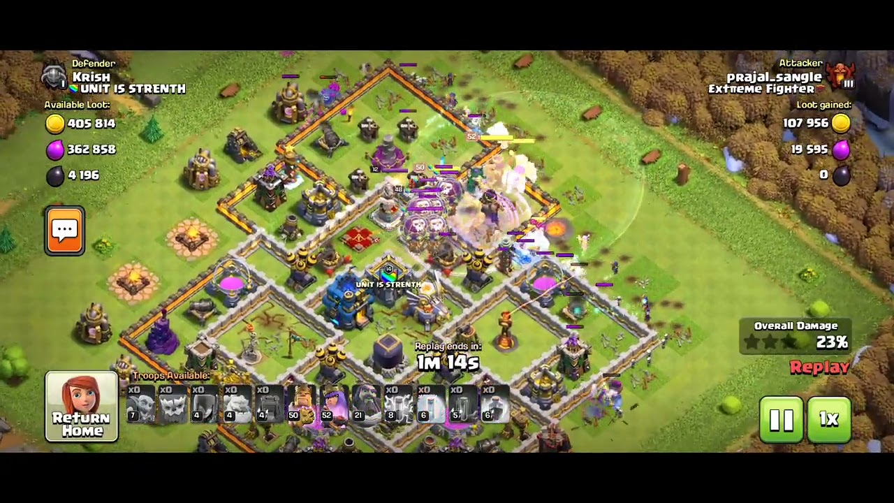 Yetis+Ice Golem+Witches Powerful Th12 Attack Strategy | Clash Of Clans