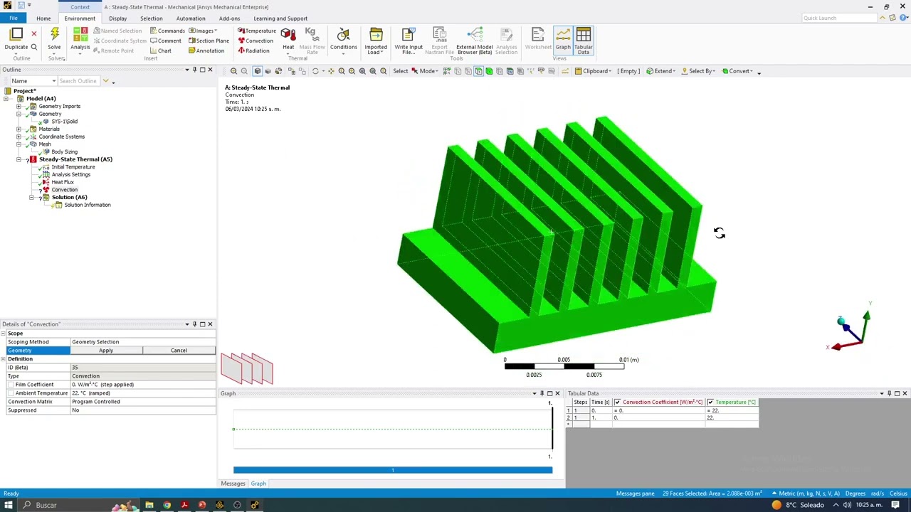 Transferencia de calor Ansys Workbench