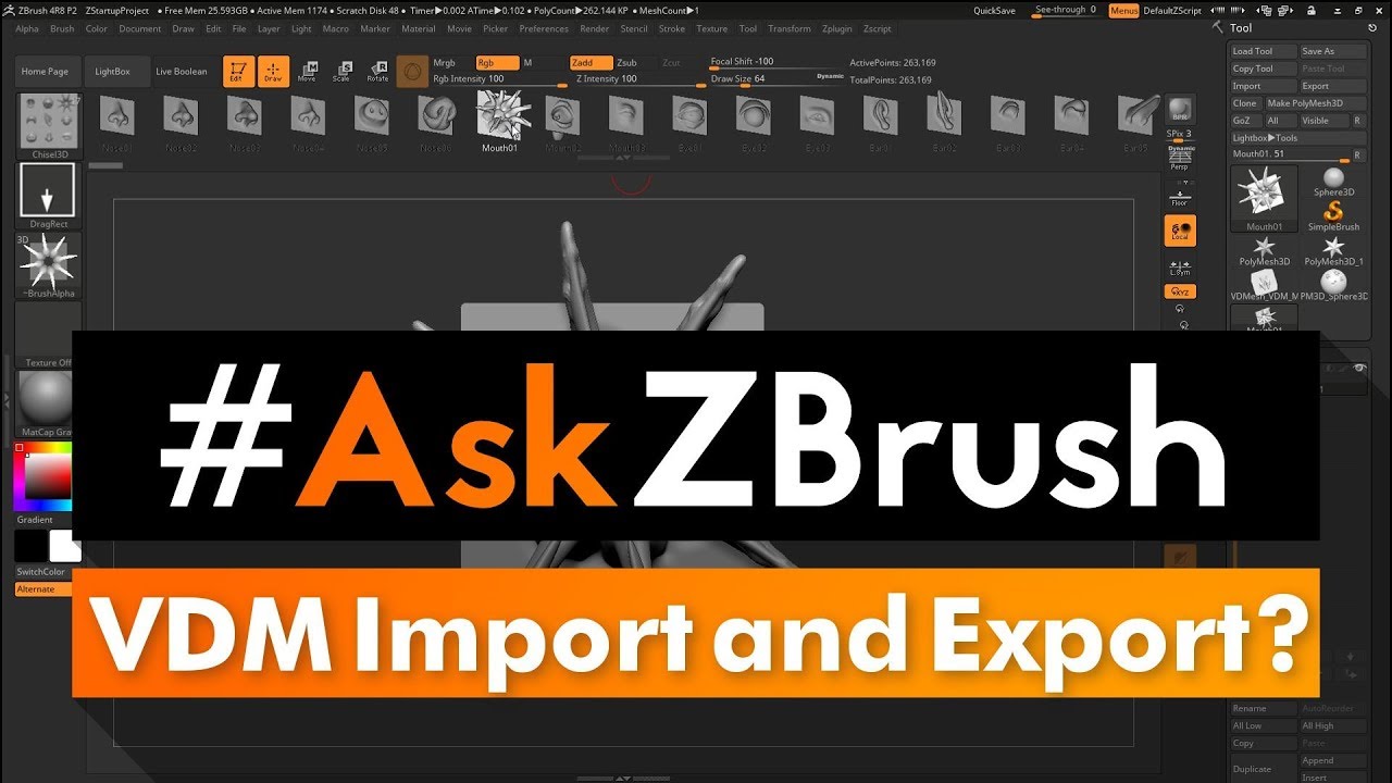 #AskZBrush: &ldquo;How can I import and export Vector Displacement Maps for sculpting?&rdquo;