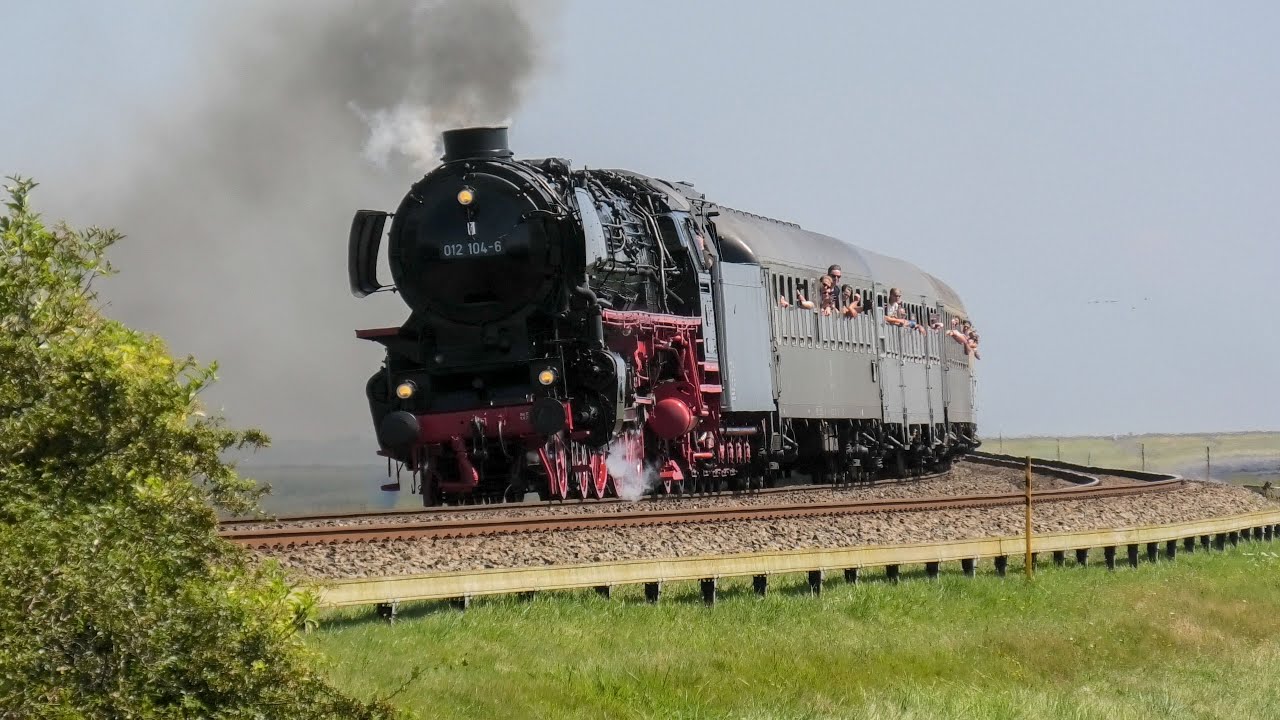 Die Schnellzuglok 012 104-6 auf Sylt! Mit VOLLDAMPF nach Westerland