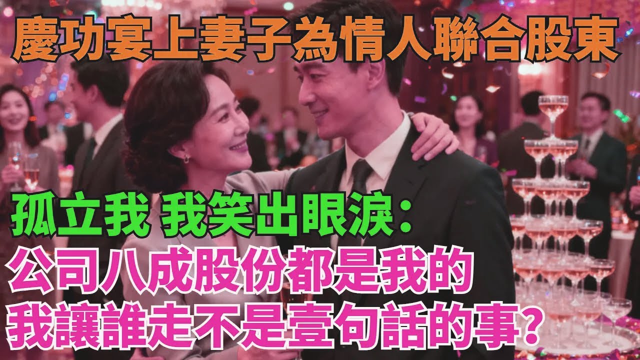 慶功宴上，妻子為情人聯合股東孤立我，我笑出眼淚：公司八成股份都是我的，我讓誰走不是壹句話的事？【清風與你】#激情故事#大彬情感#夢雅故事#小說#爽文