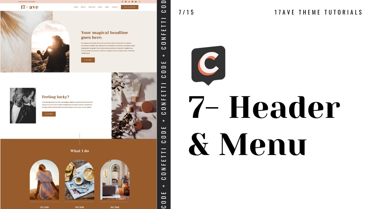 7- 17 Ave Theme - Header & Menu | How to Edit Kadence Wordpress Header