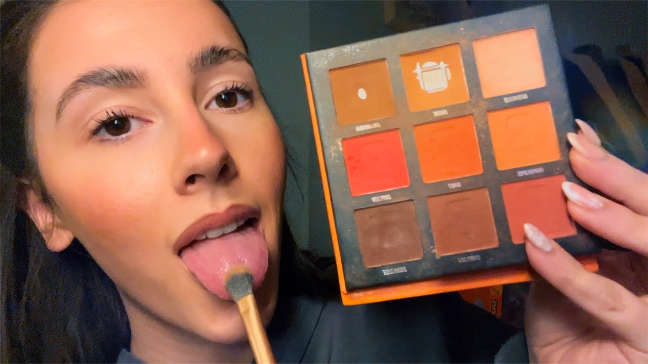 ASMR- Fast and aggressive spit painting your makeup😻