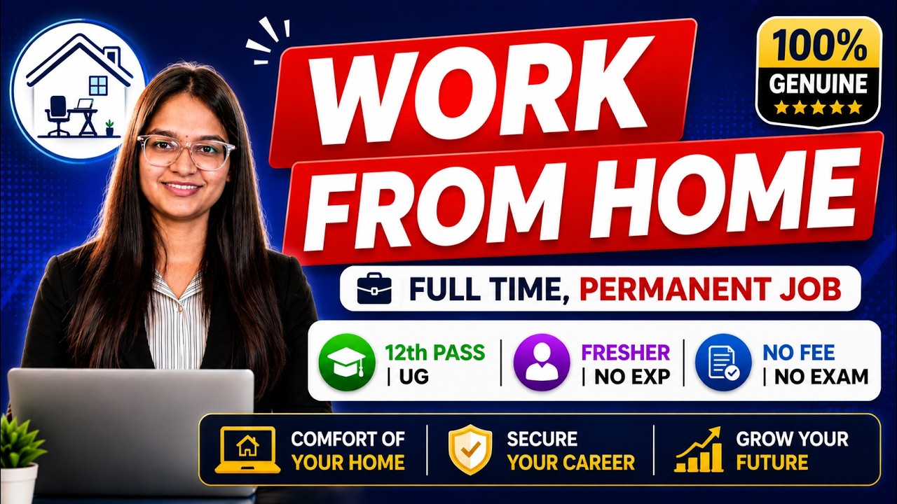 🔥Permanent Work from Job 2026 | 12th, UG, Freshers can Apply | Full Time Job | Online Jobs