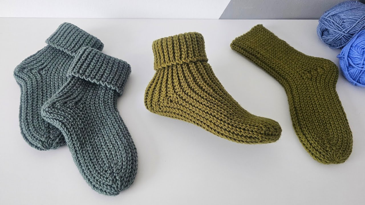 КАК СВЯЗАТЬ НОСКИ крючком для взрослых / вязание для начинающих / easy crochet socks
