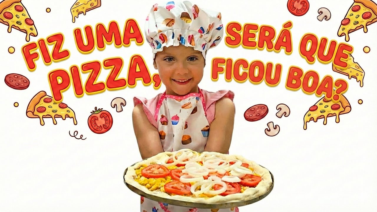 Fizemos uma pizza do zero. 🍕🍕Será que ficou bom?