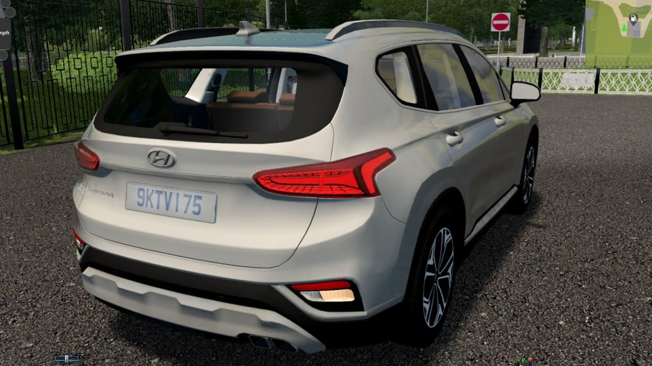 Hyundai Santafe 2019 - City car driving [Steering wheel gameplay]