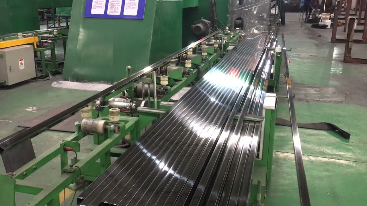 Automatic S.S square tube anti-damage machine#pipemachine #factory #polishingmachine