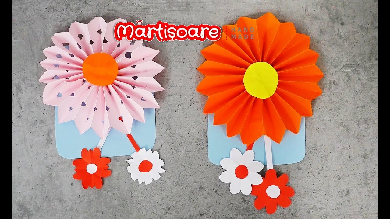 Martisor traditional din hirtie!Floari din hirtie!Simplu si frumos!