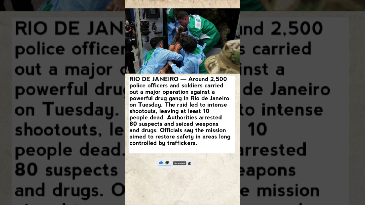 Massive Rio Raid: 10 Killed, 80 Arrested in Drug Crackdown