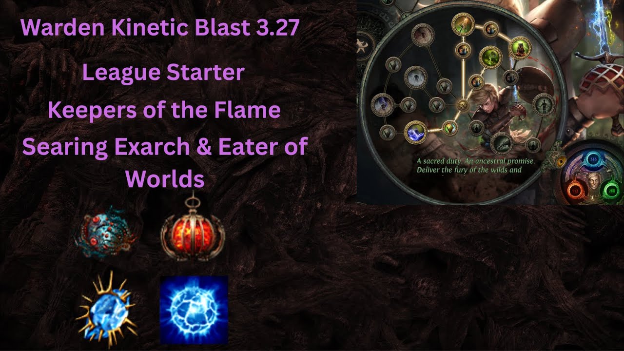 Warden Kinetic Blast Maps, Exarch & Eater League Start Run Path of Exile 3.27 SSF
