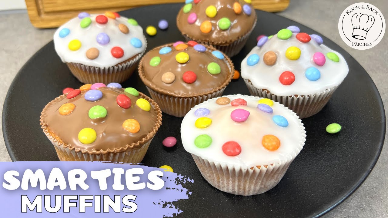 Leckere Smarties Muffins | Schnelle Kindergeburtstag Muffins🥳 (einfach & schnell)