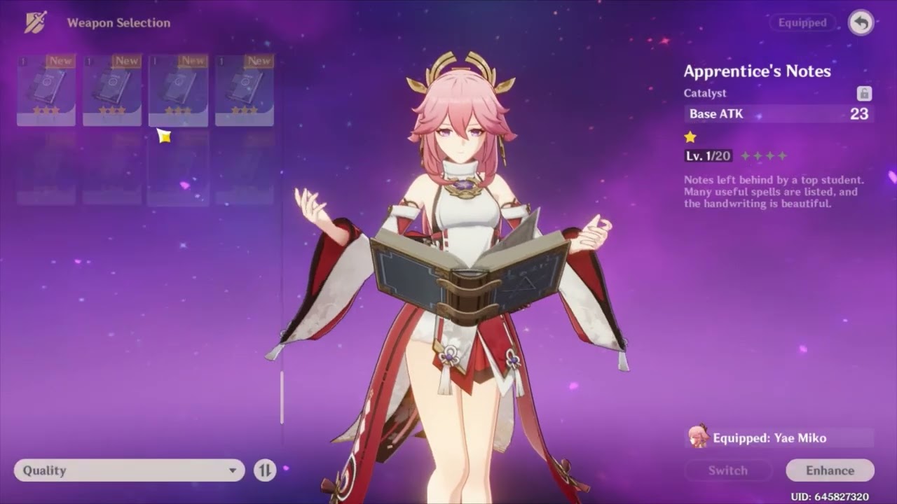 Yae Miko C0 to C6 Raw Damage Comparison