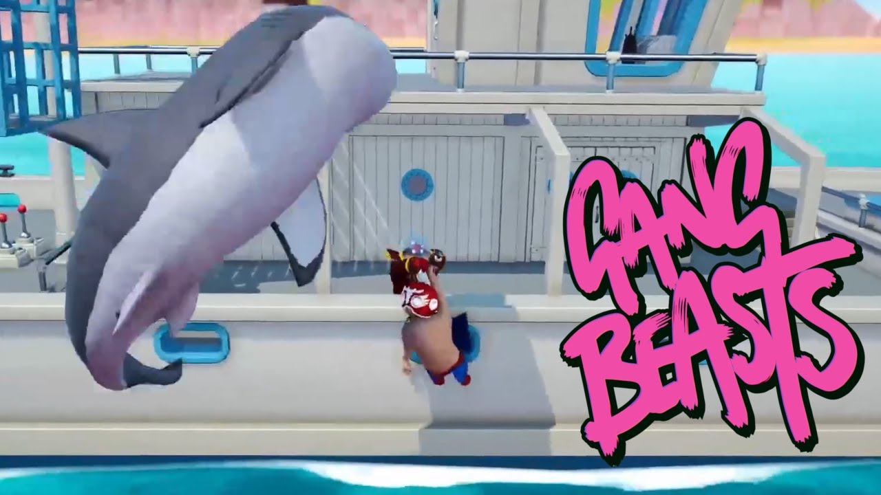 IT IS RAINING SHARKS! | Gang Beasts
