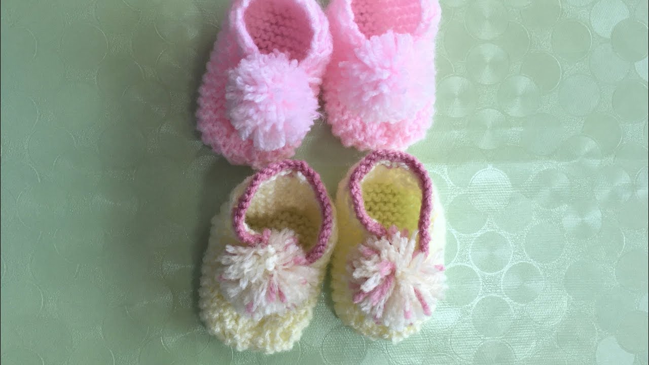 How to knit (0-3)size baby booties for beginners