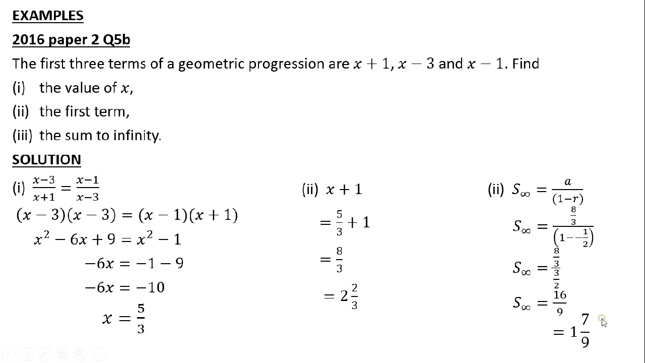 Geometric Progressions G11