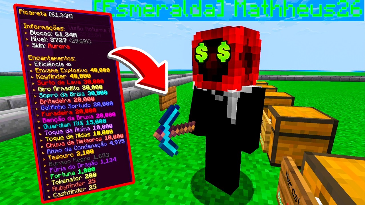 ⭐Minecraft : Testei a picareta mais OP do servidor!!