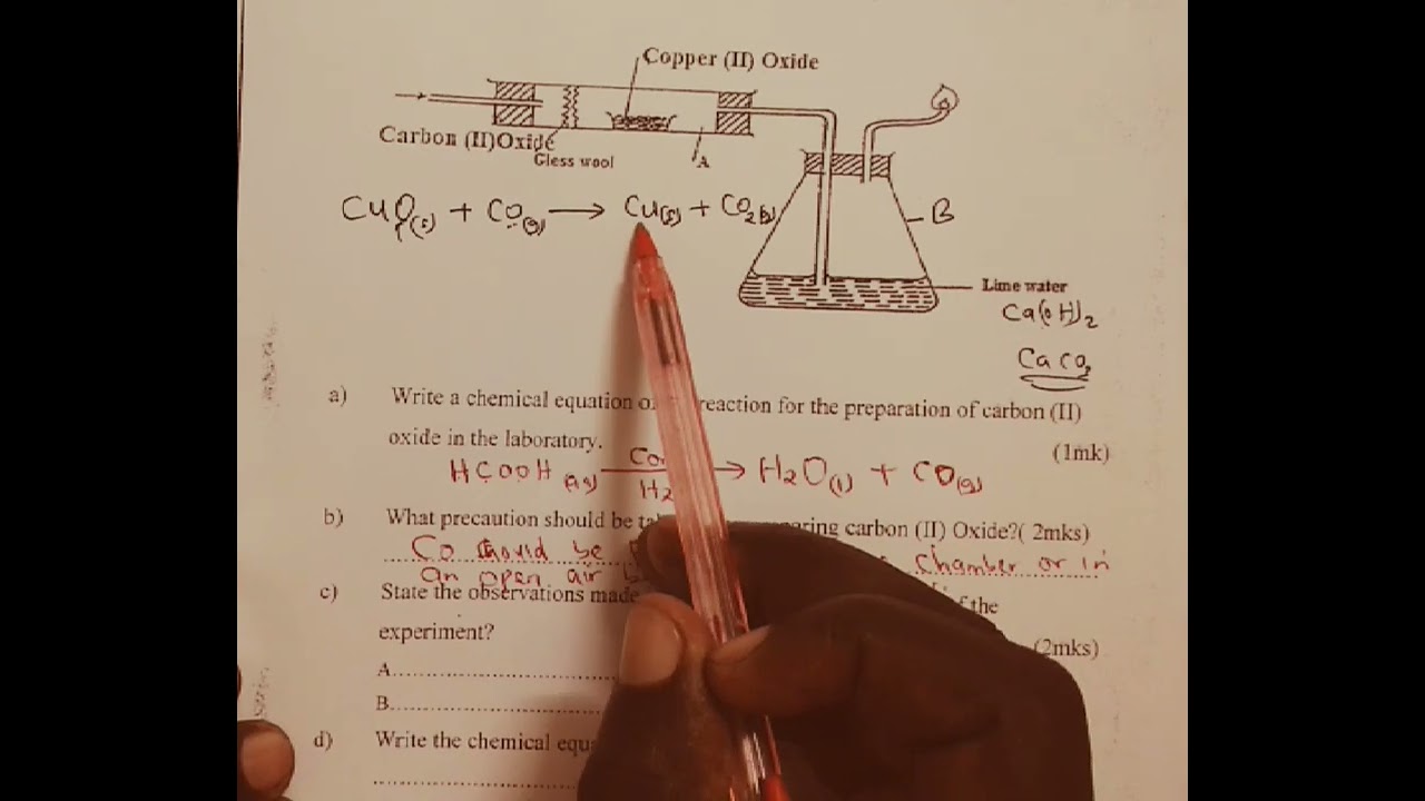 Повторение химии (форма 2) Kcse. Свойства оксида углерода (II).
