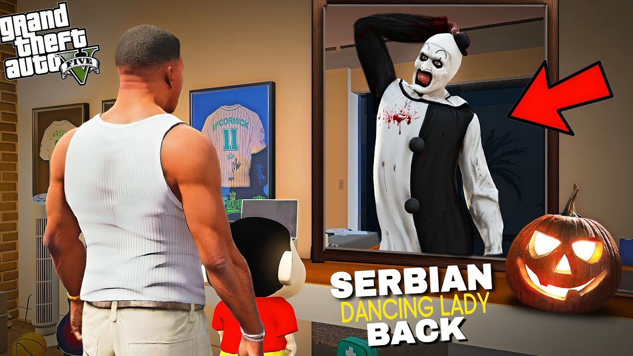 GTA V : Franklin & Shinchan Found SERBIAN DANCING LADY Again ? in GTA 5 | In Telugu