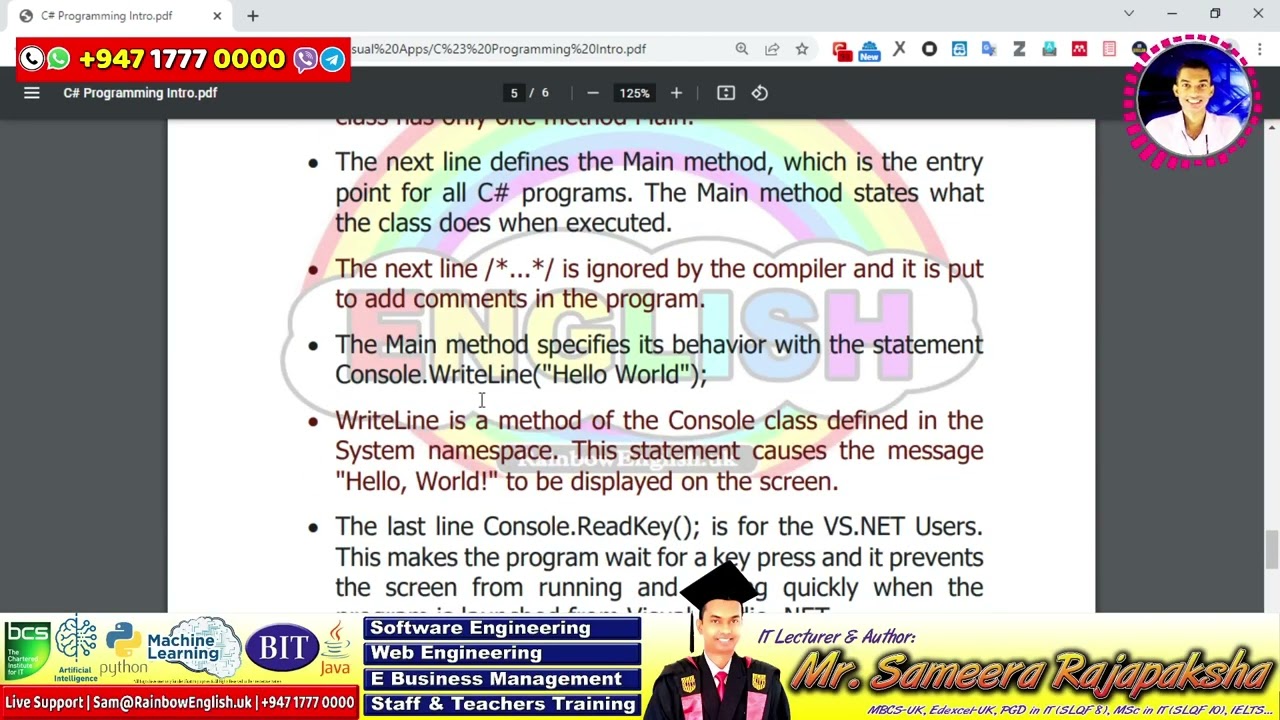 🎯 Visual Application Programming | Special Exam Guide | Hello World Program | RainbowEnglish.uk