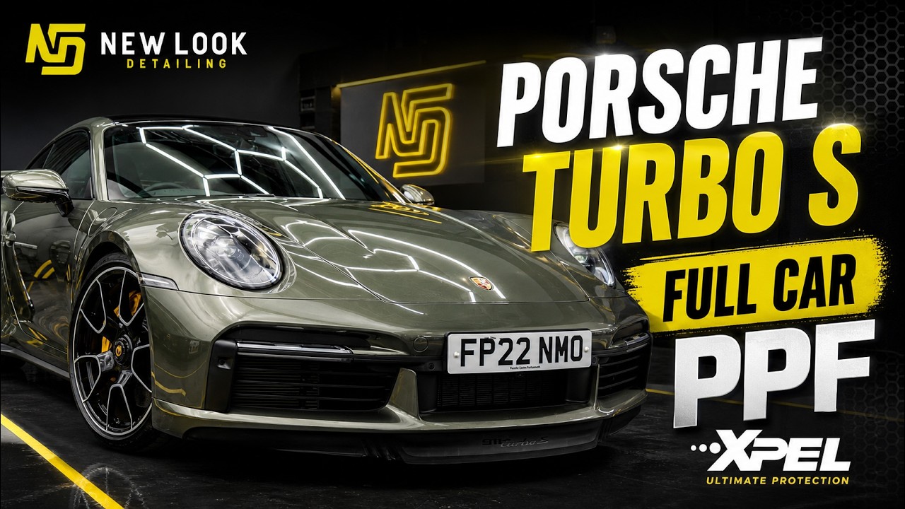 Ultimate Transformation: Aventurine Green Porsche Turbo S Gets Xpel Fusion PPF Protection! 🔥