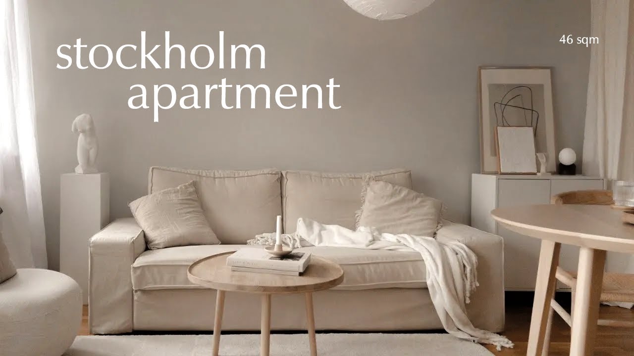 Minimalist, cozy apartment tour in Stockholm, Sweden | 1500$ per month