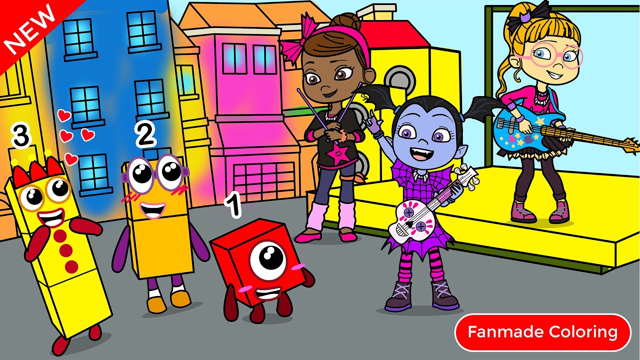 Numberblocks 123 Meet Vampirina, Poppy And Bridget | Numberblocks Fanmade Coloring Story