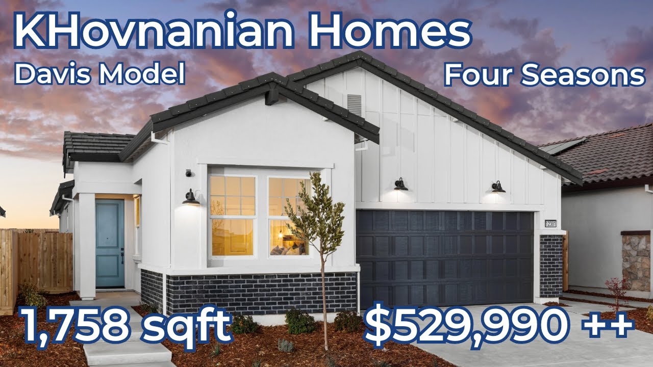 RETIRE in SACRAMENTO? KHovnanian's Four Seasons~DAVIS Model~1758  sqft~starts at $559K++