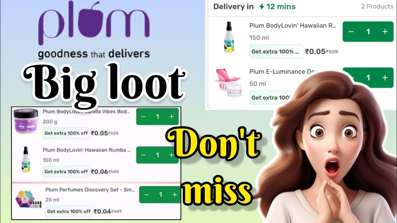 Plum Products Free😱| Bigbasket Big loot Offer ✨| Free Shopping LooT Today 🔥#free #lootoffer  