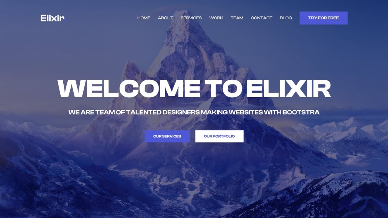 Elixir &mdash; Bootstrap Landing Page / How to make a responsive website using HTML CSS and Bootstrap