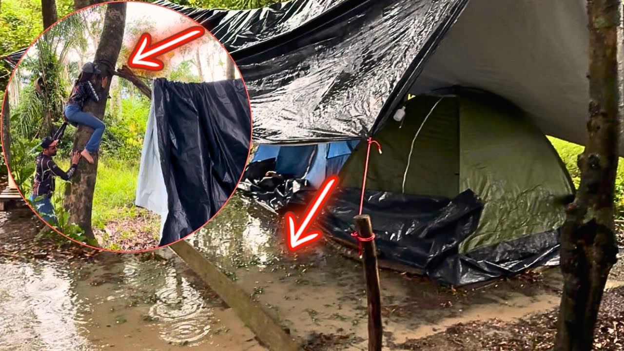 TEMPESTADE NO ACAMPAMENTO! Pescaria, aventura e muito PERIGO na beira do rio 😰