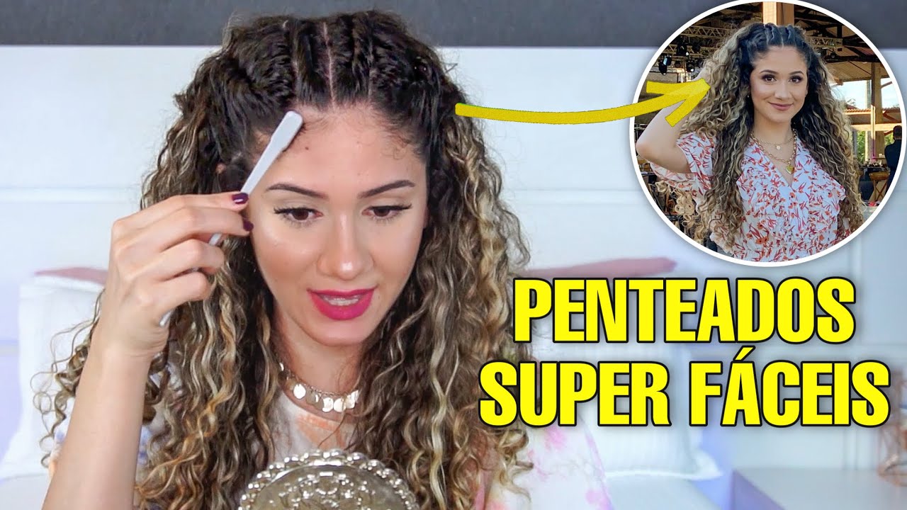 5 PENTEADOS PARA CABELO CACHEADO *RÁPIDOS E FÁCEIS*