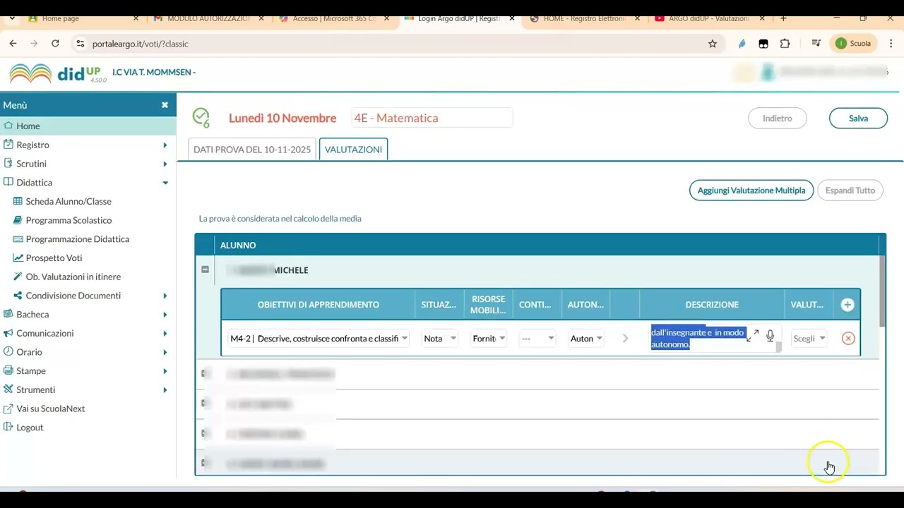 Registro elettronico Argo: valutazione in itinere Scuola primaria