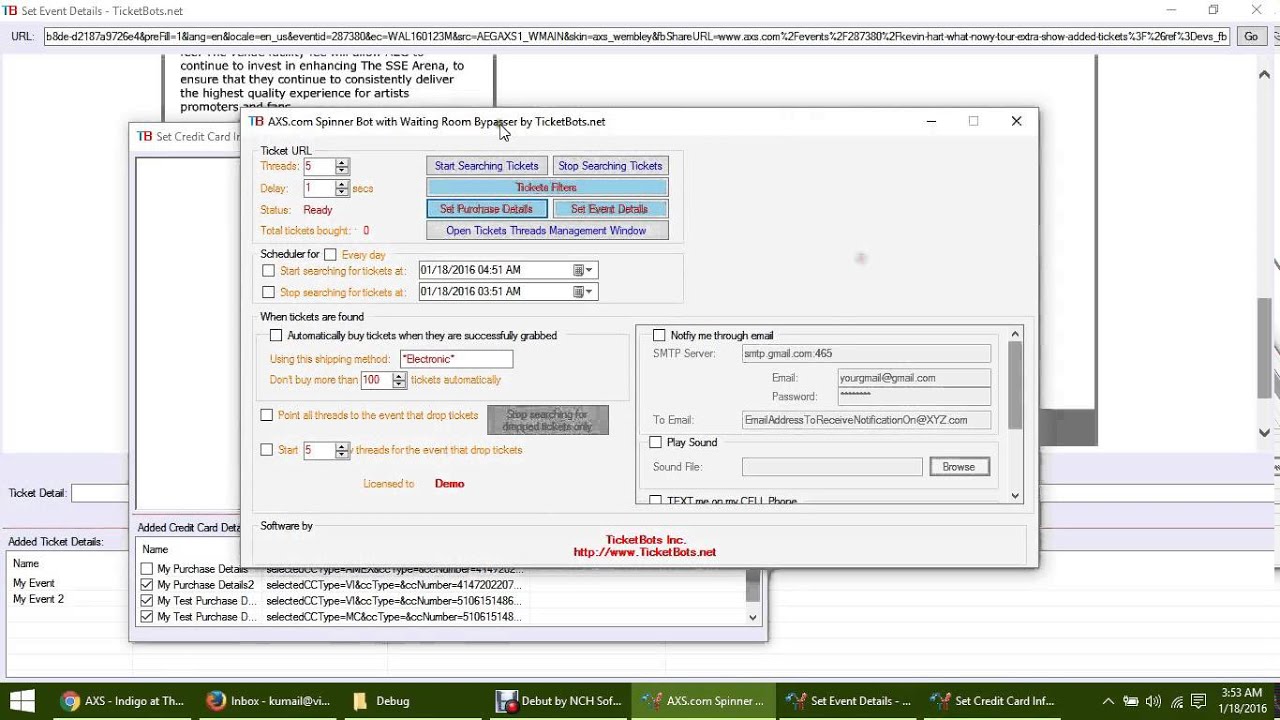 AXS.com Spinner Bot - 2016 Version (Old) - For Latest Version, check link in Video Description.