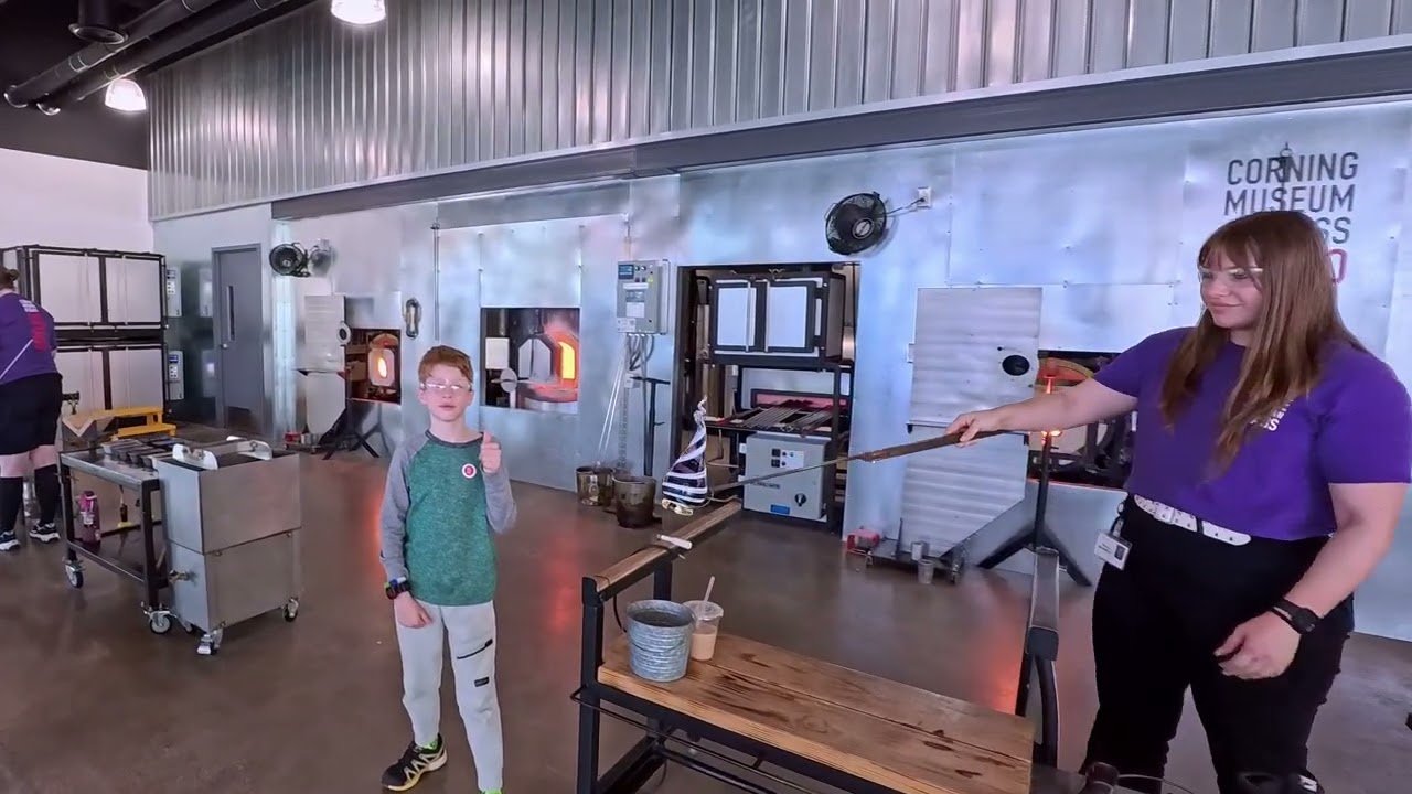 Kids Narrate Glassmaking at the Corning Museum of Glass | Live Glass Blowing Tour
