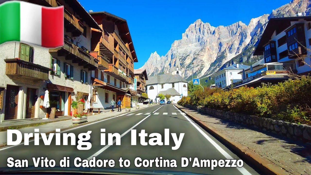 Driving in Italy : San Vito di Cadore to Cortina D'Ampezzo, Belluno Italy || Road : SS51 Italy
