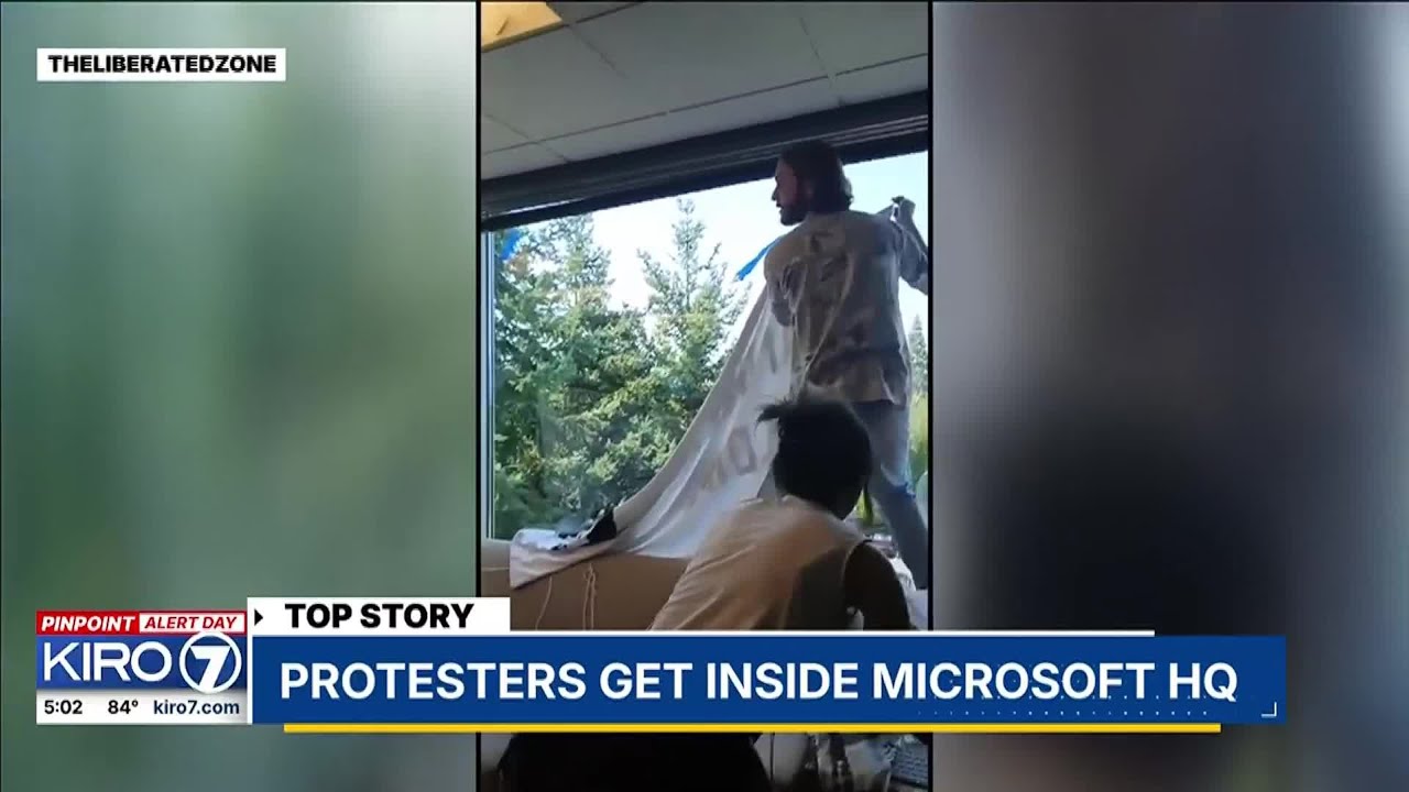 Protesters get inside Microsoft HQ