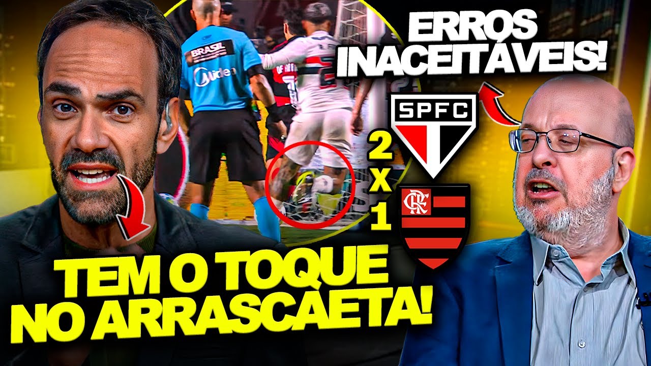 POLÊMICA EM SÃO PAULO 2X1 FLAMENGO! MÍDIA ESPORTIVA DEBATE SOBRE PÊNALTI EM ARRASCAETA