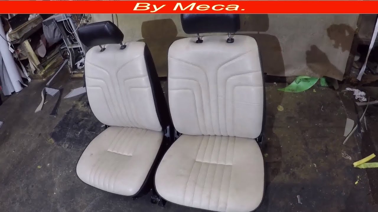 Como tapizar butacas en Cuero . How to Upholster a bucket seat.