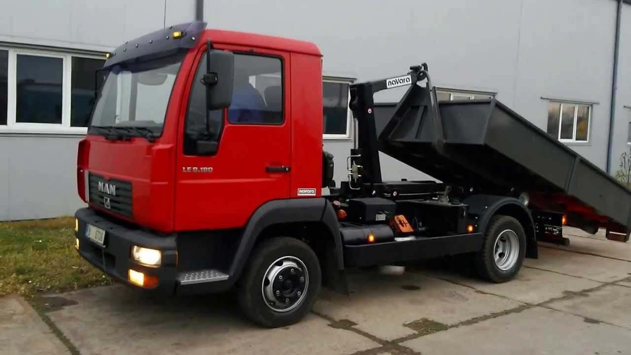 MAN 8.180 NK 50 pětitunový nosič kontejnerů kloubový dvoupístový