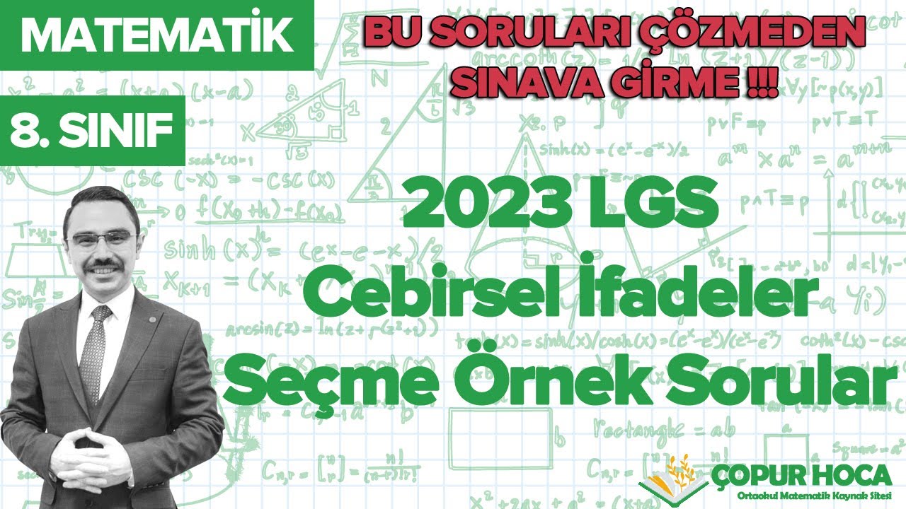 2023 LGS Cebirsel İfadeler Seçme Örnek Sorular 🚀🚀🚀