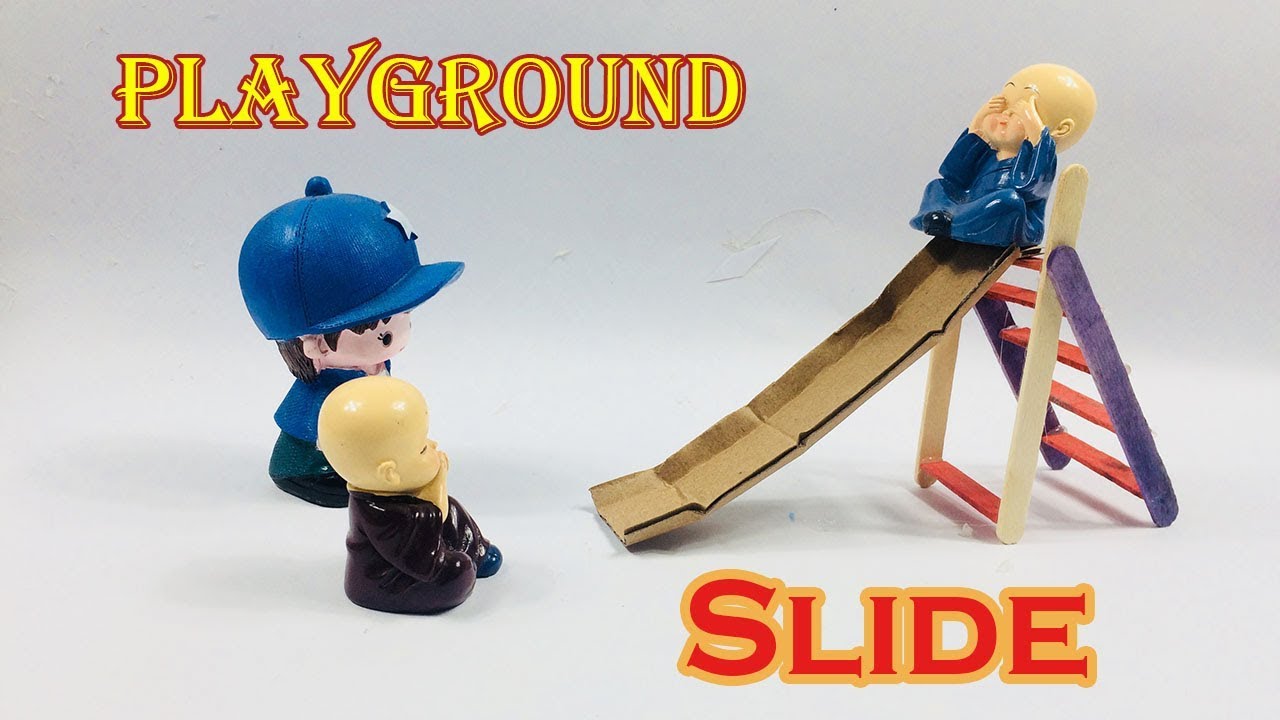 How To Make Mini Playground Slide With Icecream Sticks (Popsicle Sticks) At Home