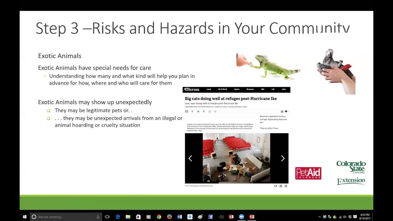Creating a Community Animal Disaster Plan -  3 - Understand the Risks & Hazards in Your Community