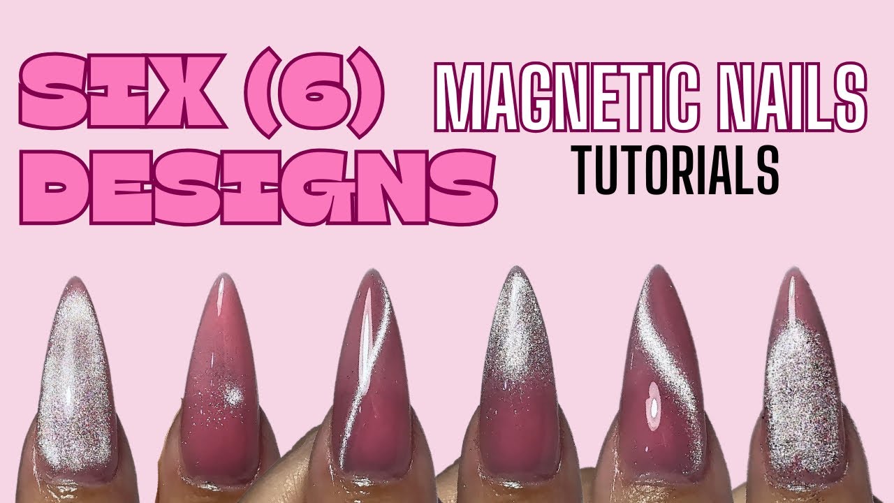 ✨🧲 6 DESIGNS - MAGNETIC CAT EYE nails tutorial | clawsbytasmia