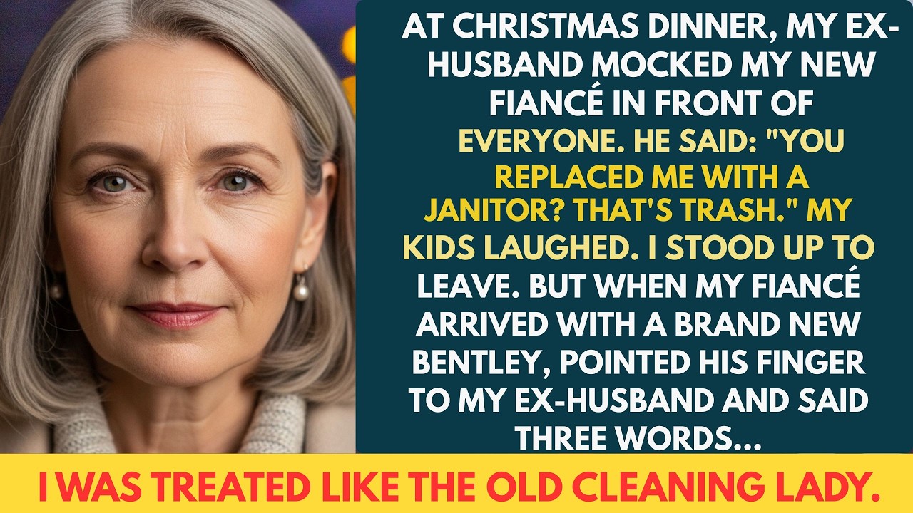 At Christmas Dinner, My Ex Mocked My “Janitor” Fiancé: “He’s TRASH!” My Kids Laughed. He Smiled And.