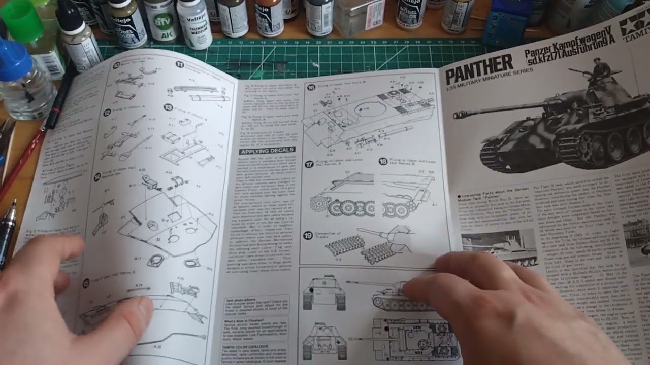 Your first model kit: Instructions and Parts (Tamiya Panther 1/35)
