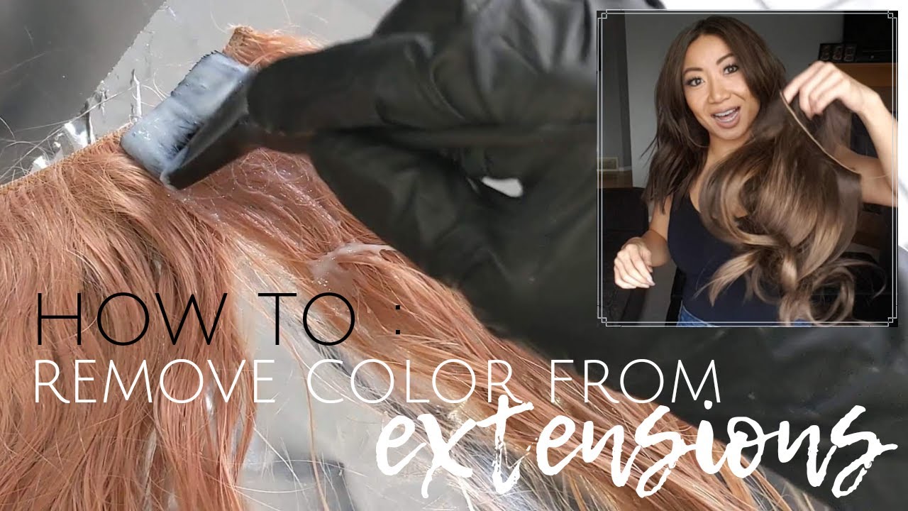 REMOVE COLOR from hair extensions and #howto color them to MATCH