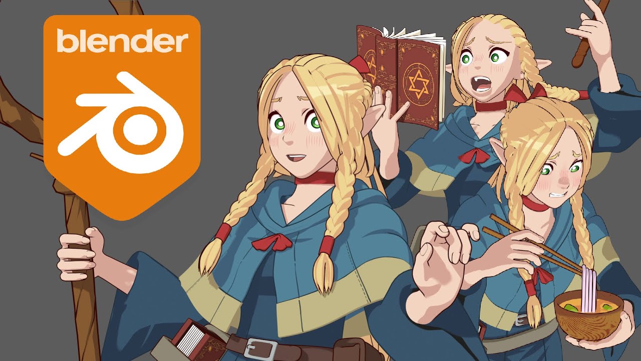 Blender3.5 character modeling timelapse - Marcille - Delicious in Dungeon(Dungeon meshi)