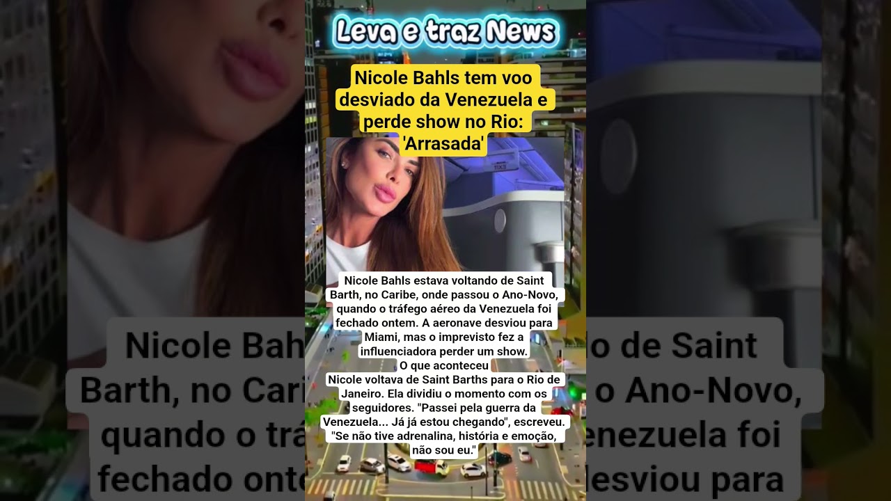 Nicole Bahls tem voo desviado da Venezuela e perde show no Rio: 'Arrasada'