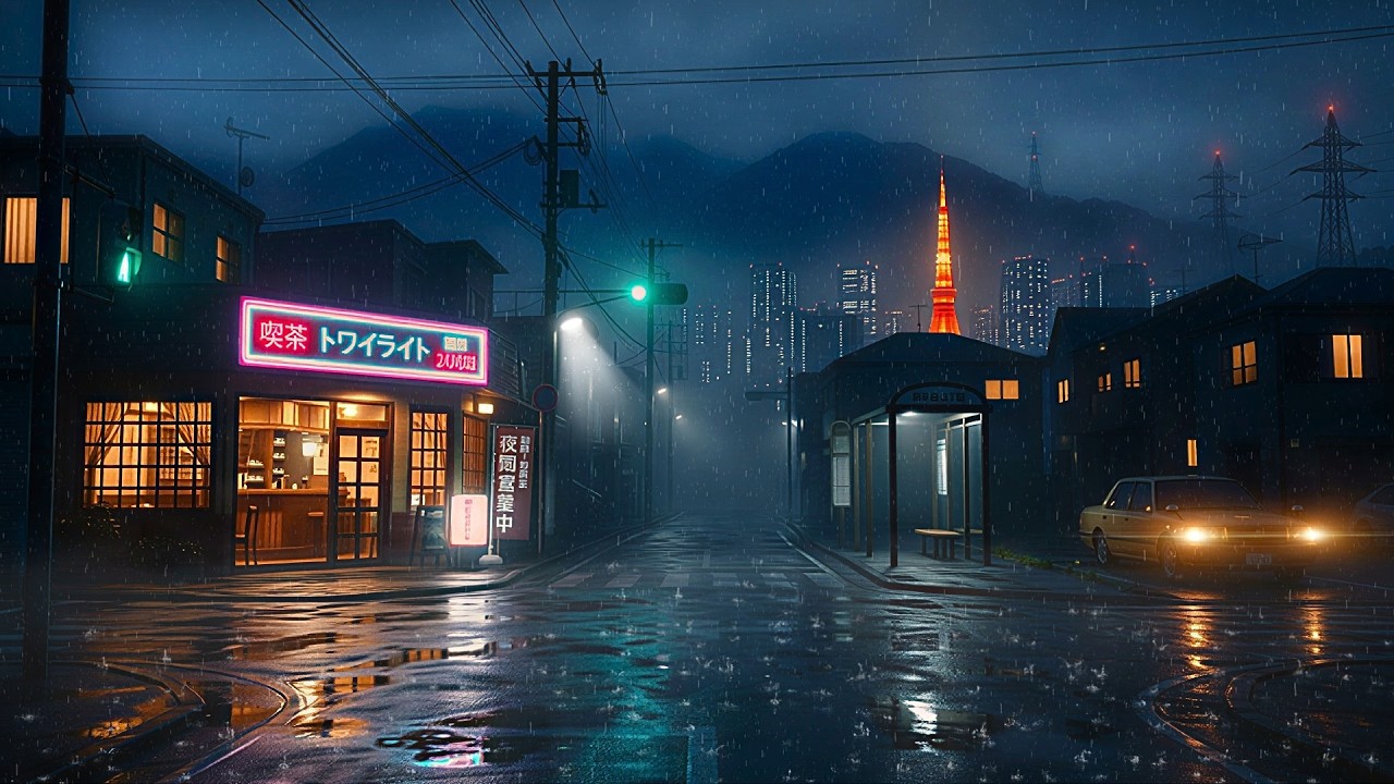 Tokyo Tower in the Rain 🌧️ 80s–90s Lofi for Focus